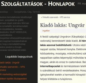 PR-cikk elhelyezése blogban kiadó lakás - vps bérlés