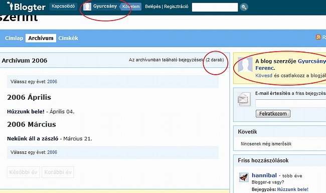 gyurcsány blog 2006 blogtér